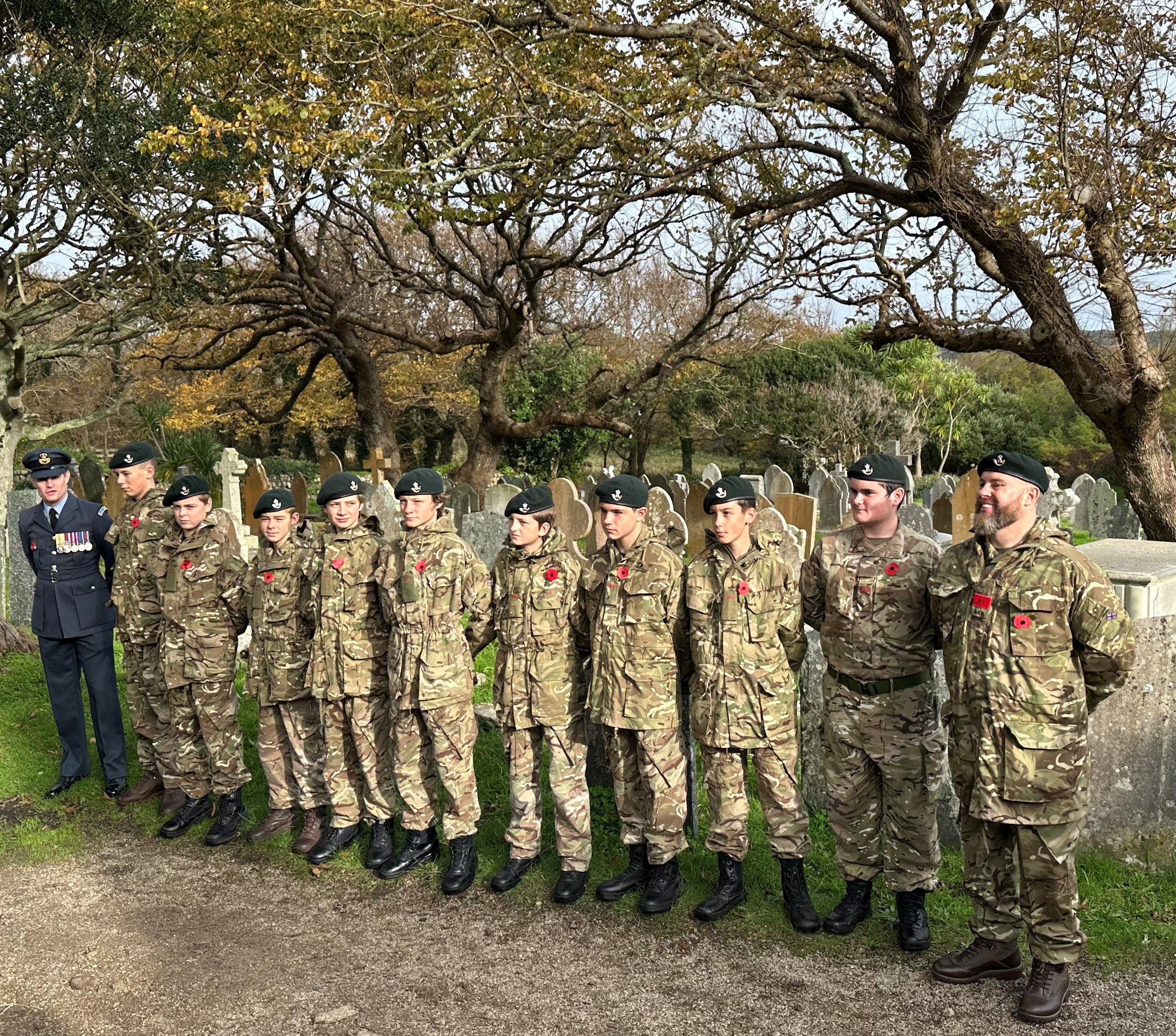 Image of the Army Cadets following the Act of Remembrance service