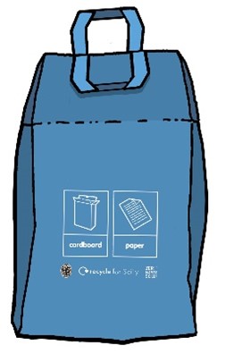 Image of a 120-litre Blue Reusable Recycling Sacks for Paper and Card 