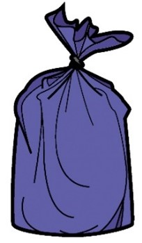 Image of a 90 litre purple commercial waste sack for residual waste