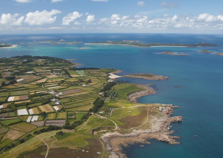 Aerial view of Scilly